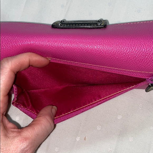 Nine West Pink & Black Pebbled leather long Wallet - Picture 9 of 11